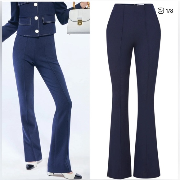 Veronica Beard Orion flare suiting dress pants Navy blue size 8
